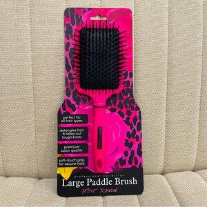 NEW Betsey Johnson Professional Large Paddle Brush Hot Pink Detangling Hair Tool